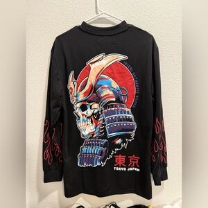 BrandMakers Black Graphic Tee with Samurai Design